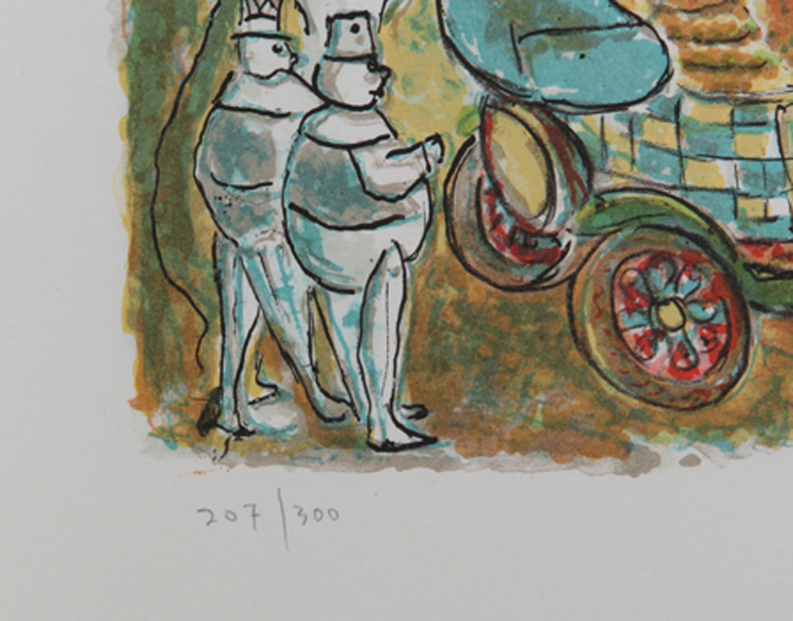 Toy Town, Folk Art Lithograph by Edward M. Plunkett For Sale 1