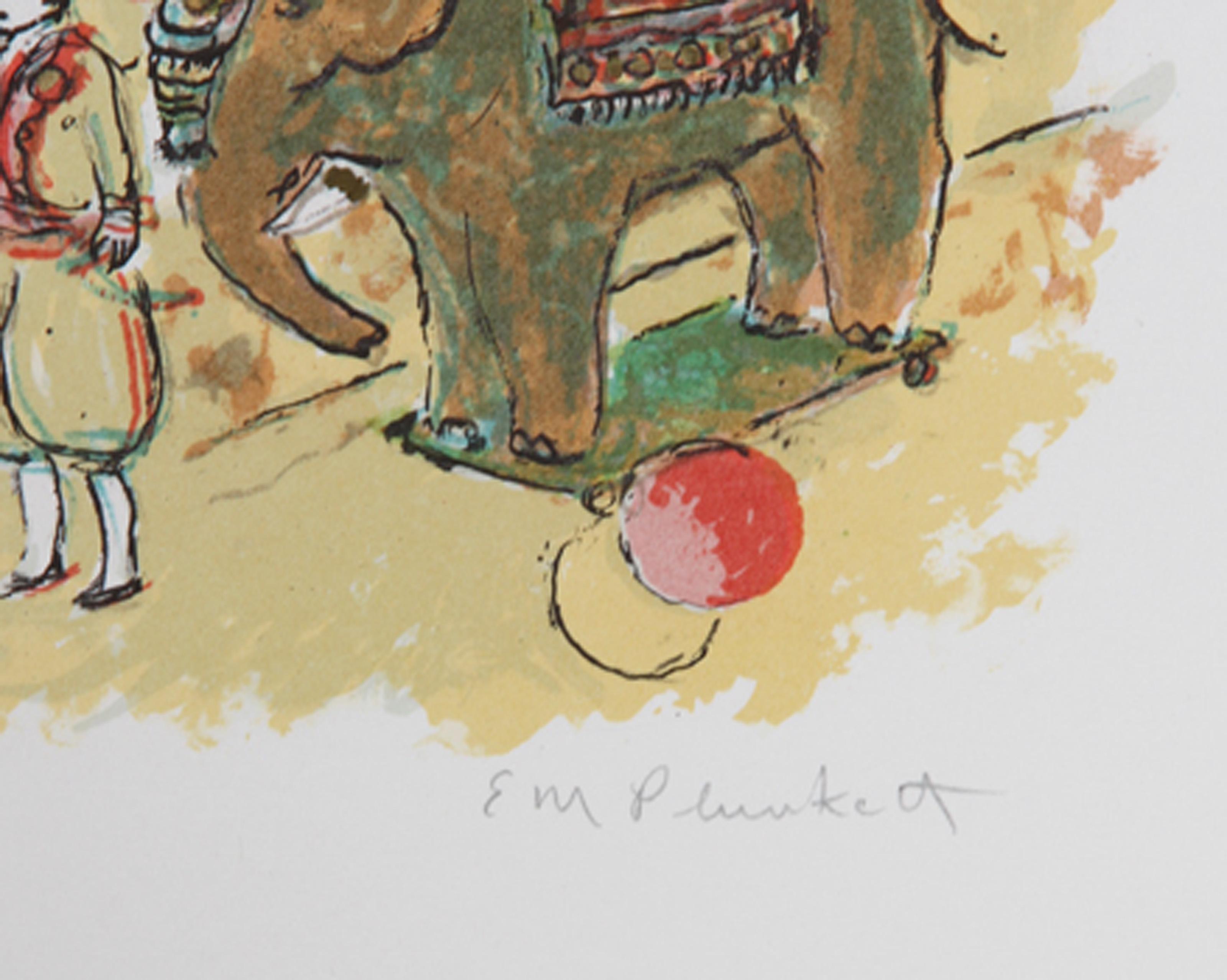 Toy Town, Folk Art Lithograph by Edward M. Plunkett For Sale 2