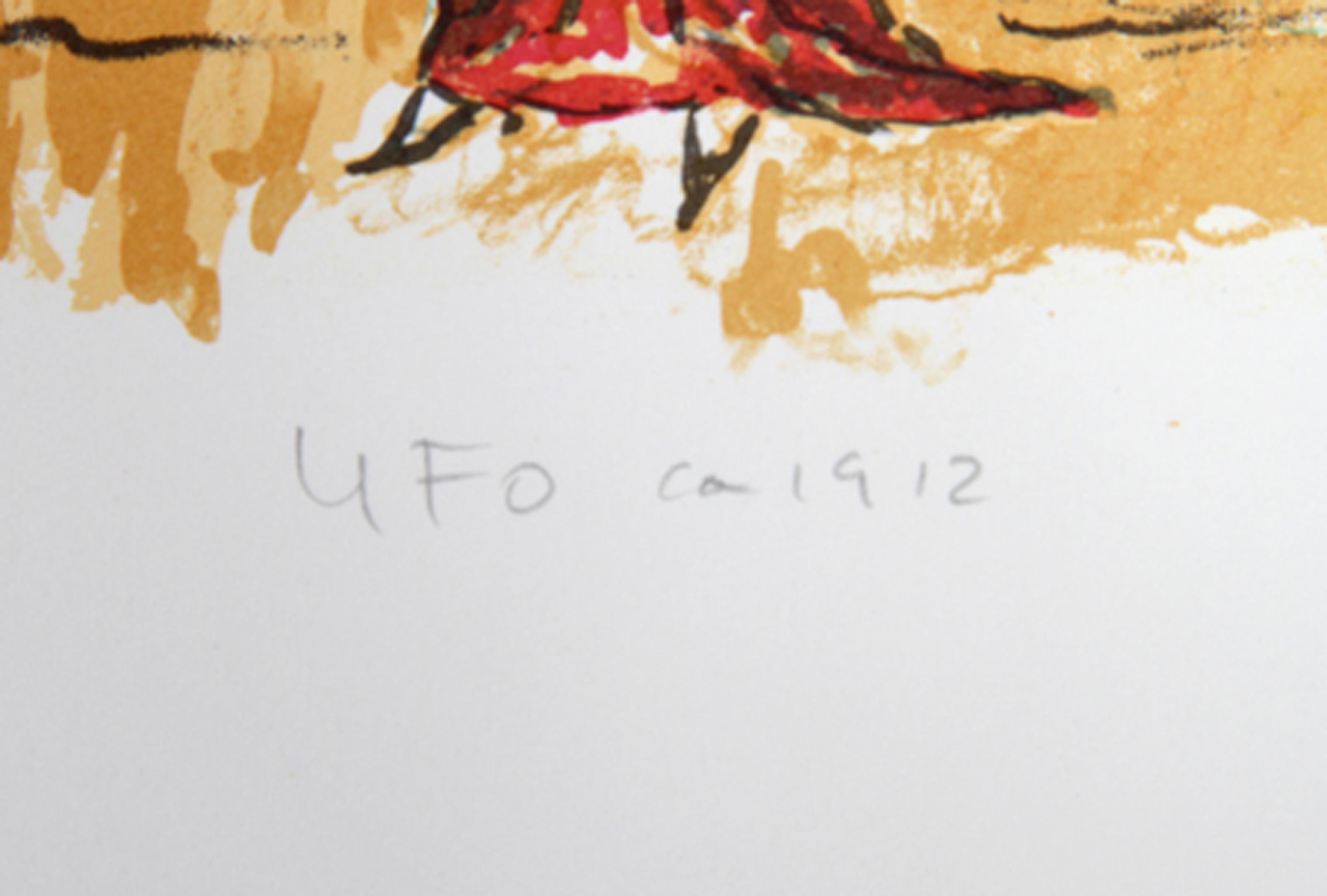 UFO CA 1912, Surrealist Lithograph by Edward M. Plunkett For Sale 2