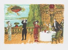 UFO CA 1912, lithographie surréaliste d'Edward M. Plunkett