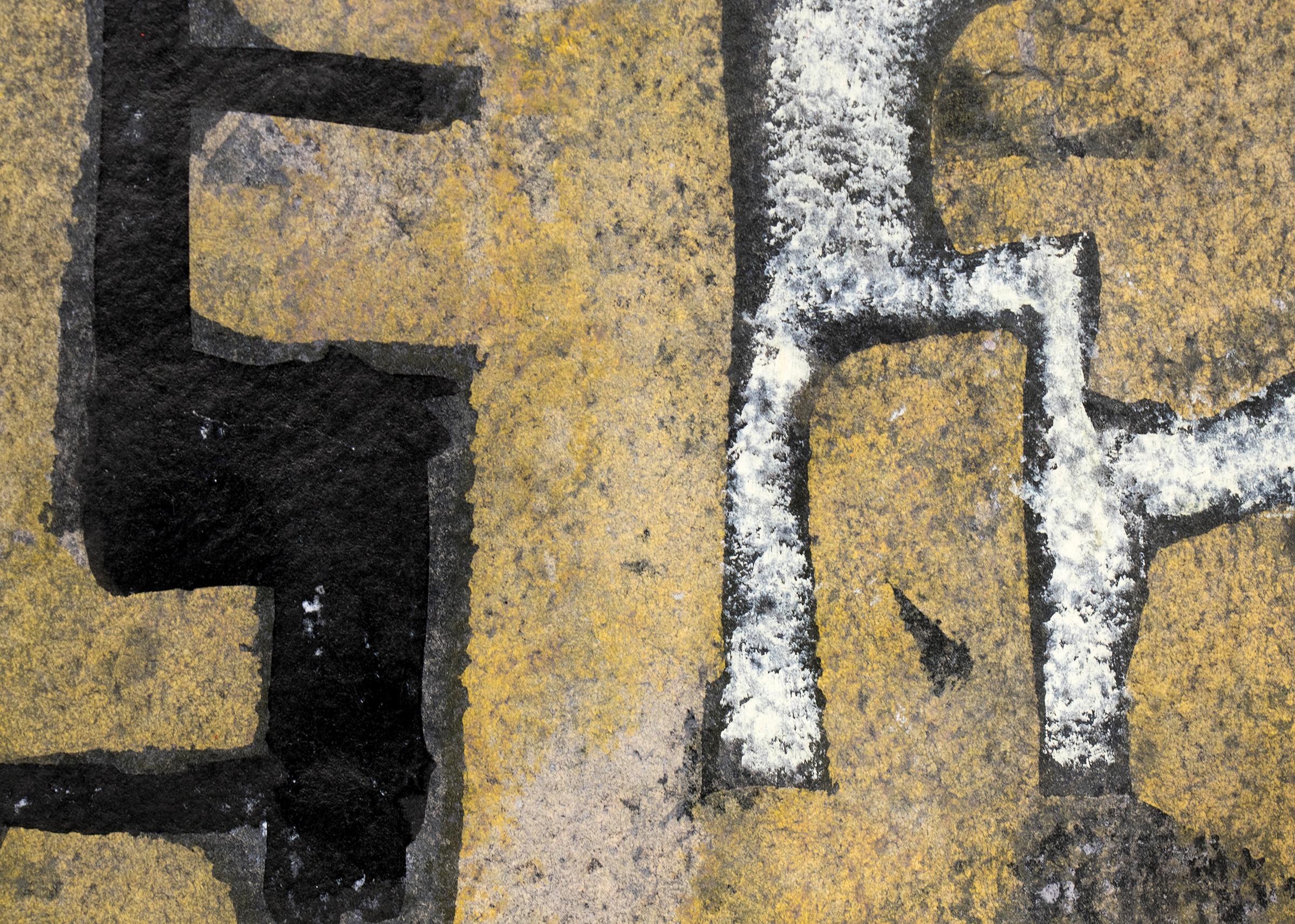 Kalligraphie, 1964 Abstraktes Gemälde aus der Mitte des Jahrhunderts von Edward Marecak, Denver Künstler im Angebot 1