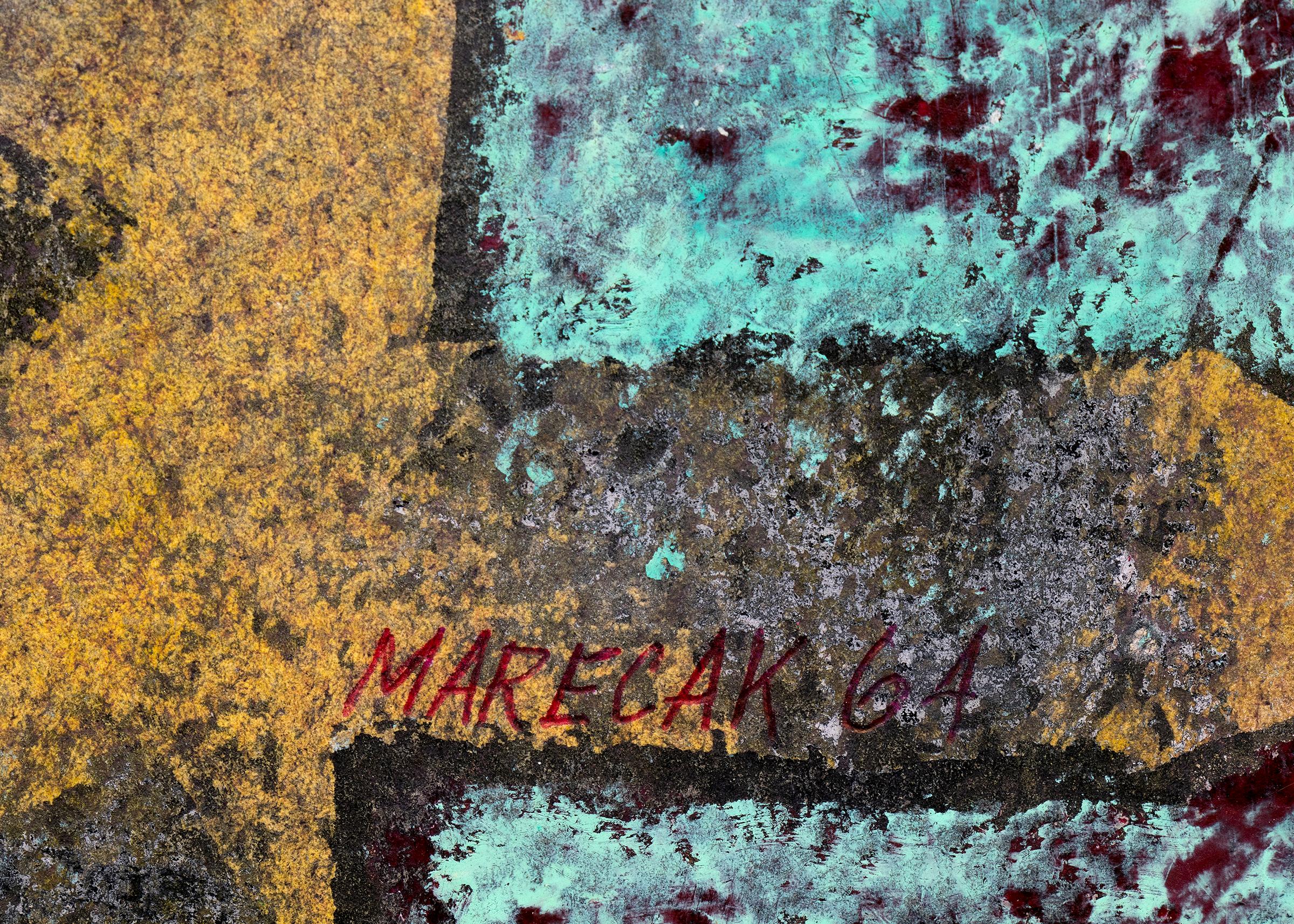 Kalligraphie, 1964 Abstraktes Gemälde aus der Mitte des Jahrhunderts von Edward Marecak, Denver Künstler im Angebot 3