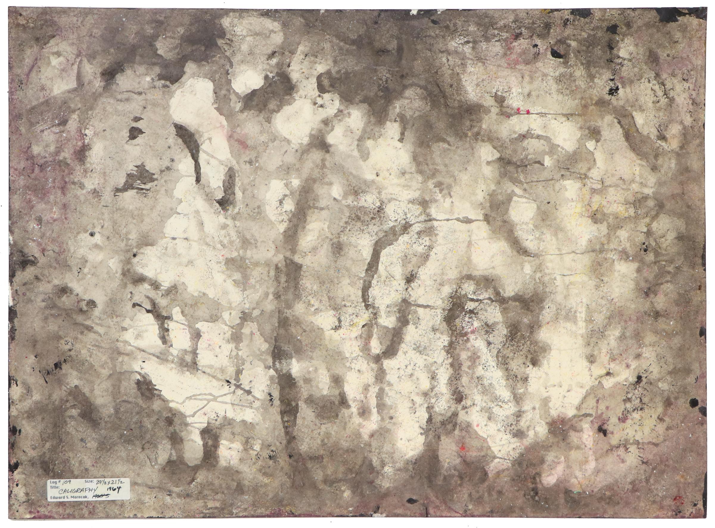 Kalligraphie, 1964 Abstraktes Gemälde aus der Mitte des Jahrhunderts von Edward Marecak, Denver Künstler im Angebot 5