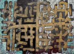 Calligrafia, 1964 Pittura astratta di metà secolo di Edward Marecak, artista di Denver