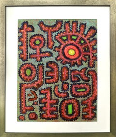 Edward Marecak Abstract Painting – The Garden, 1960s Mixed Media on Paper