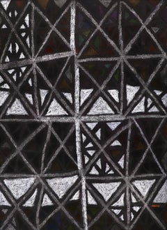 Edward Marecak X Marks the Spot 1960s Abstract Mixed Media Painting