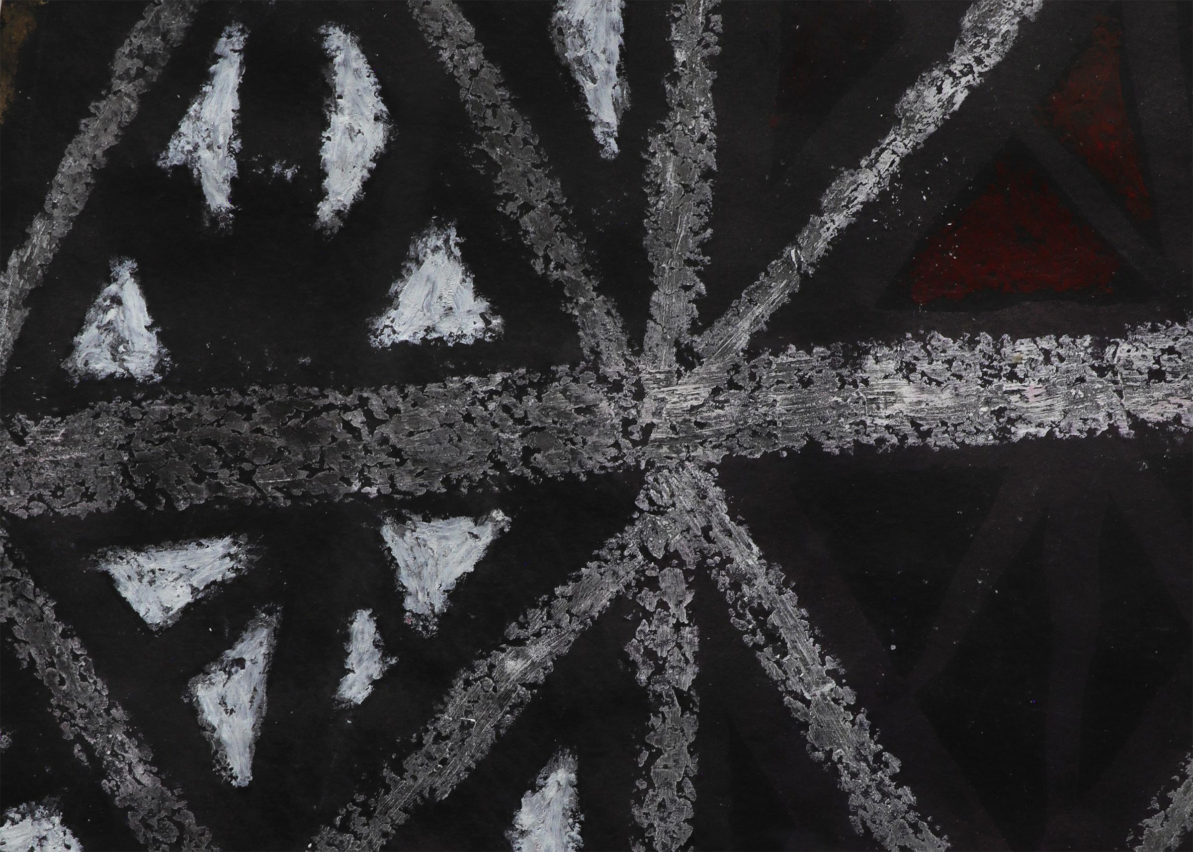 X Marks the Spot, peinture abstraite technique mixte moderne du milieu du siècle dernier, années 1960 en vente 2