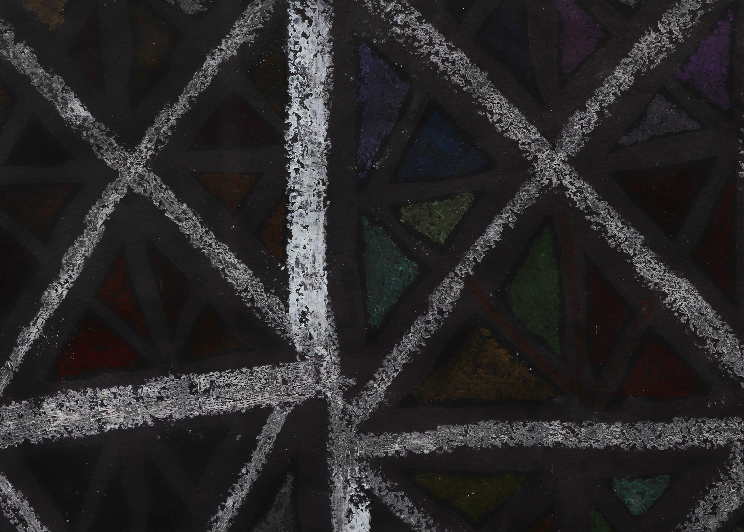 X Marks the Spot, peinture abstraite technique mixte moderne du milieu du siècle dernier, années 1960 en vente 4