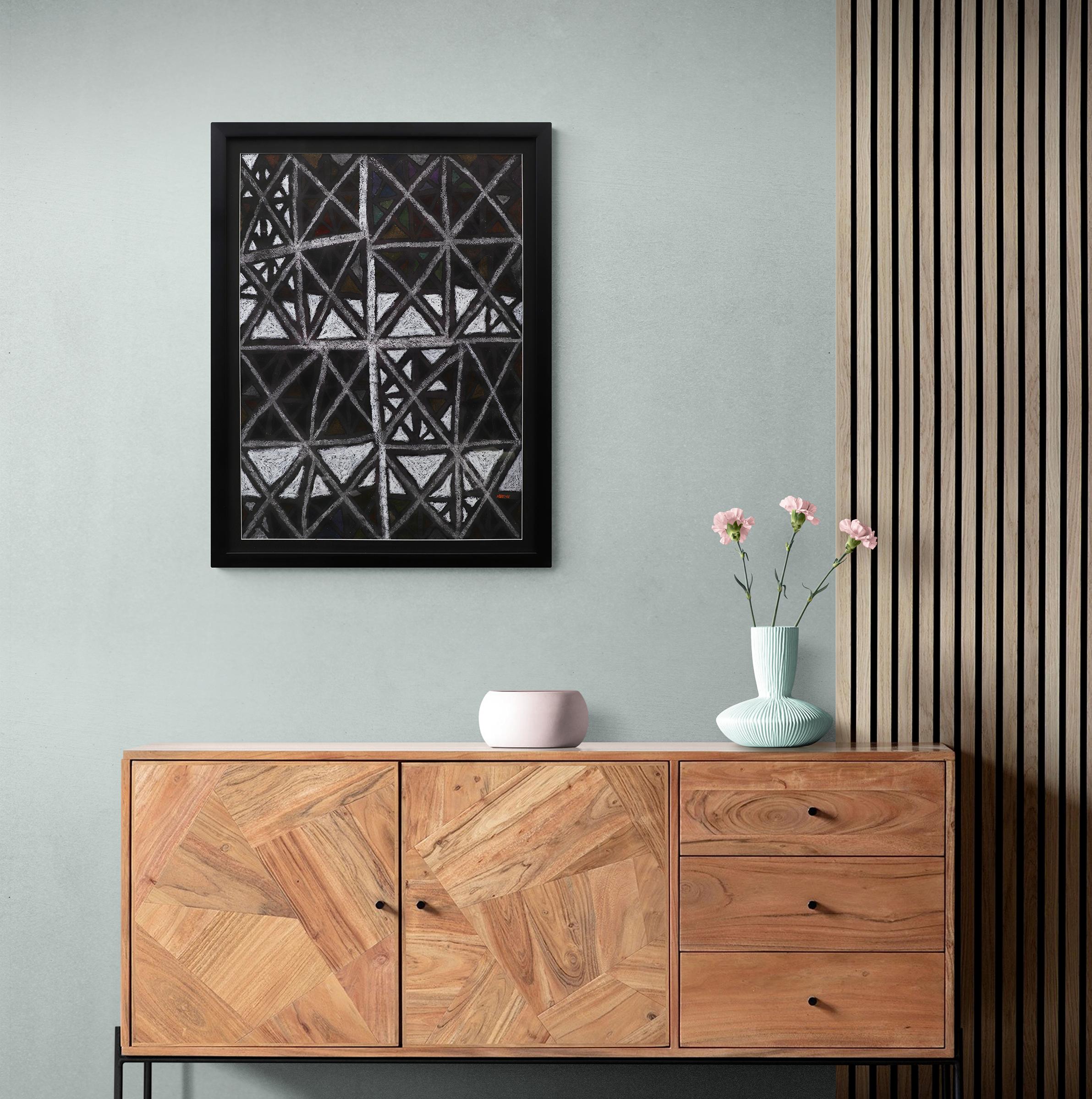X Marks the Spot, 1960s Mid Century Modern Mixed Media Abstract Painting For Sale 7