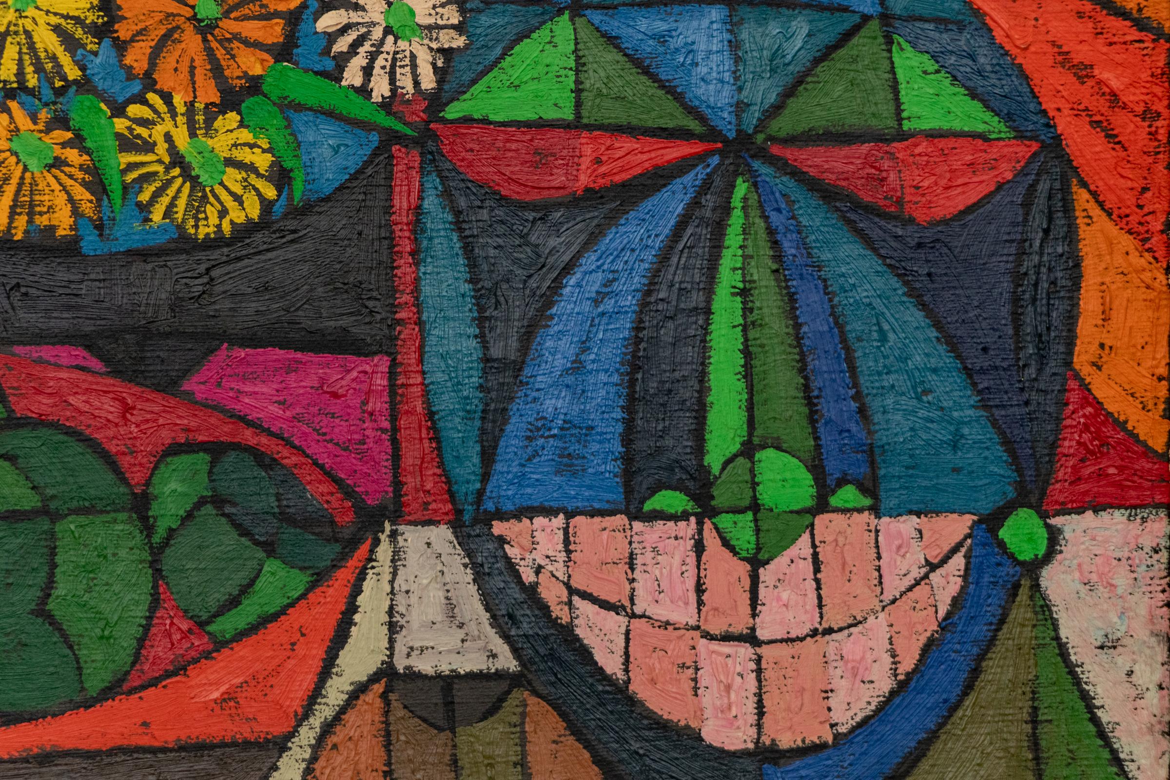 Edward Marecak “Still Life with Smiling Face” 1969 Original Oil Painting en vente 2