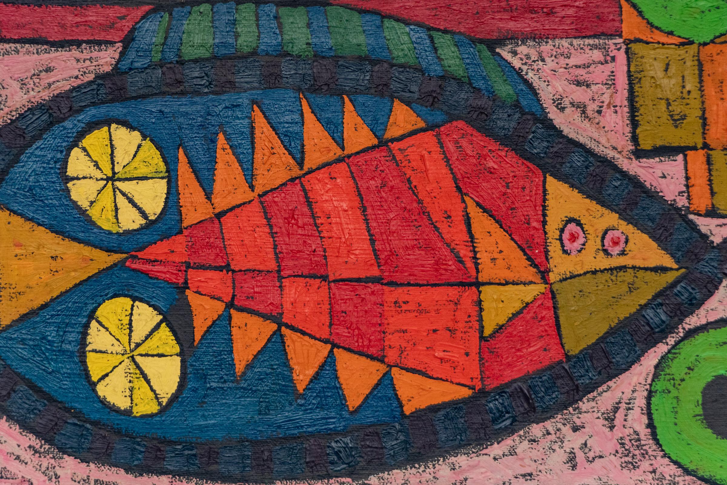 Edward Marecak “Still Life with Smiling Face” 1969 Original Oil Painting en vente 3