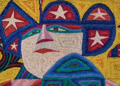 Liberty Rides the Goose, Semi Abstract, Lady Liberty, Yellow Red White Blue