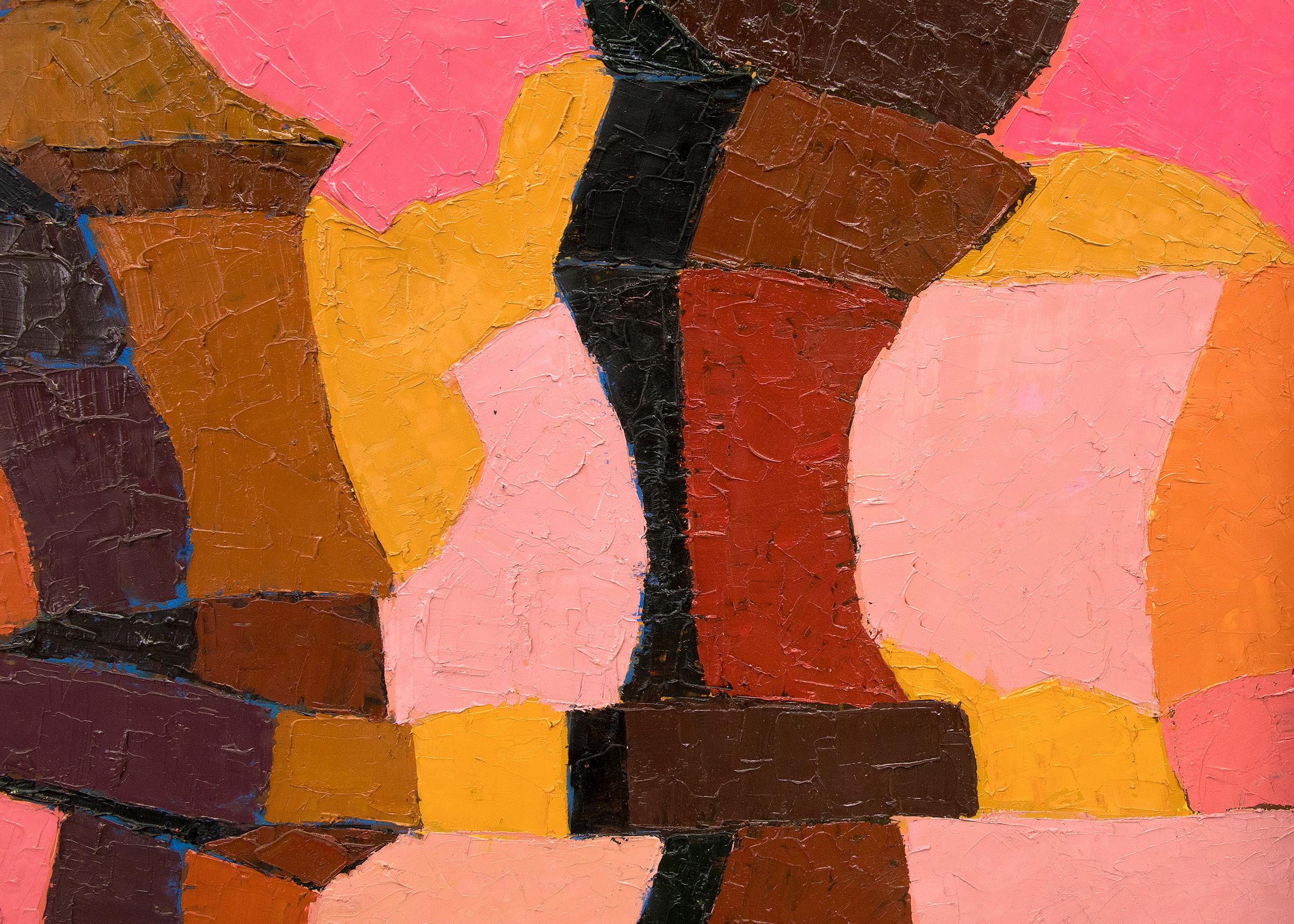 Este vibrante bodegón semiabstracto titulado 