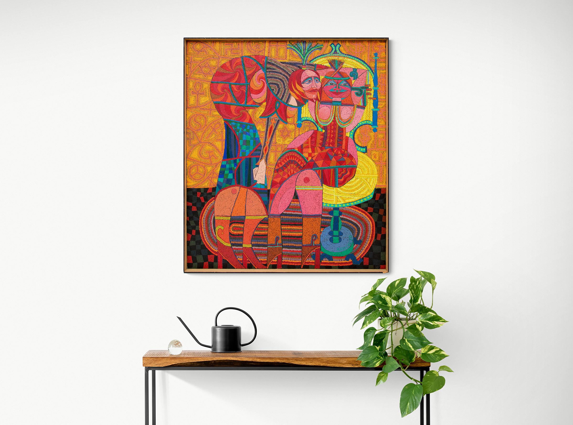 Sybils Telling Cosmic Jokes On Mankind, Framed Figurative Abstract Oil Painting For Sale 2