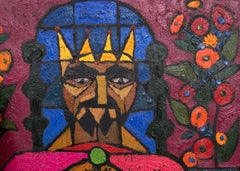 1960s Abstracted Figural Triptych 'The Dance of Salome' Vibrant Oil Painting