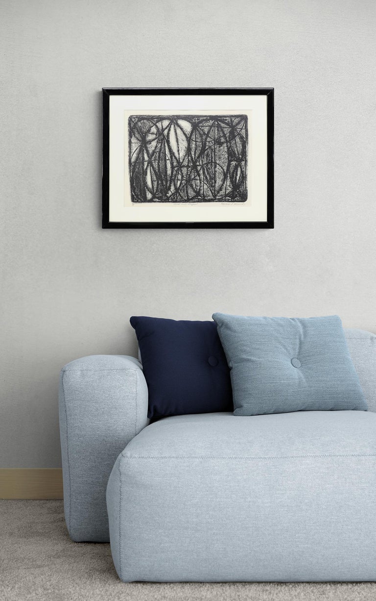 Lines and Shapes (6/8), Mid Century Modern Framed Black White Abstract Print 2