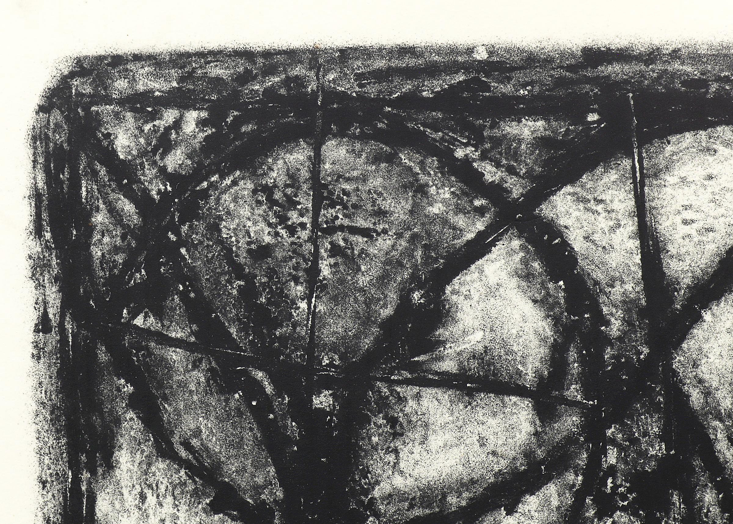 Lines and Shapes (6/8), Mid Century Modern Framed Black White Abstract Print 7