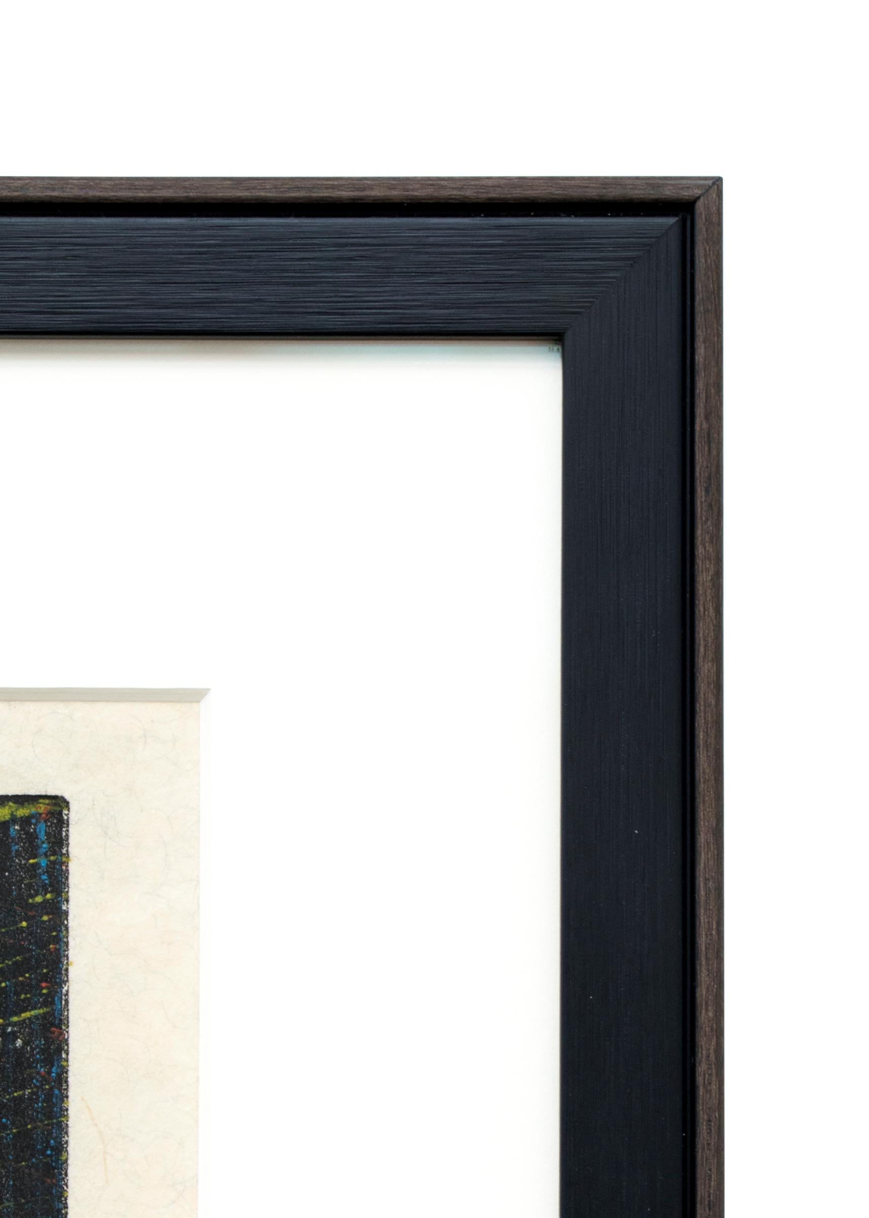 Abstrakter Holzschnitt aus der Mitte des Jahrhunderts, Geometrische Kunst in Farbe im Angebot 1