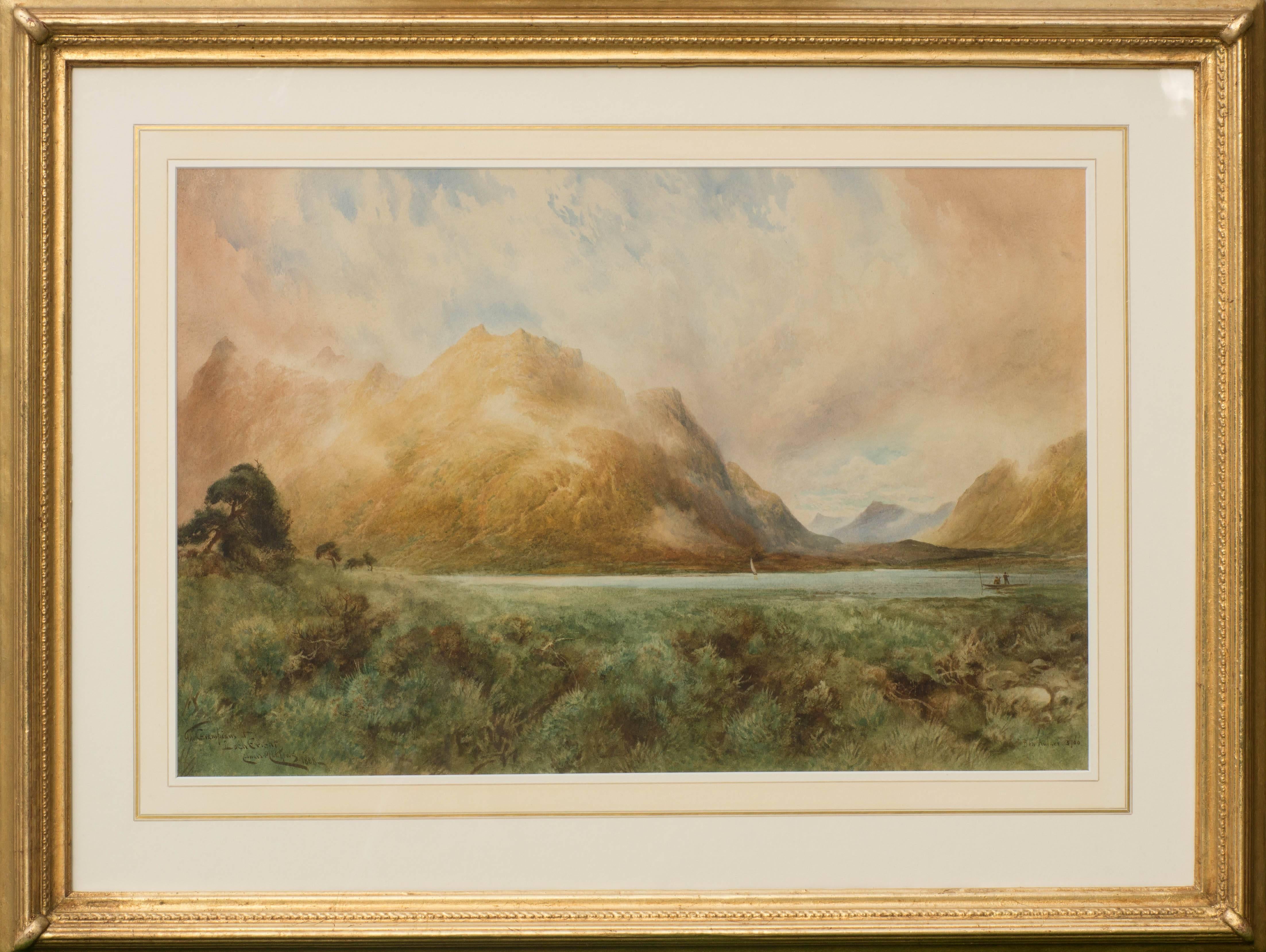 Edward Matthews Landscape Painting - The Grampians from Loch Ericht
