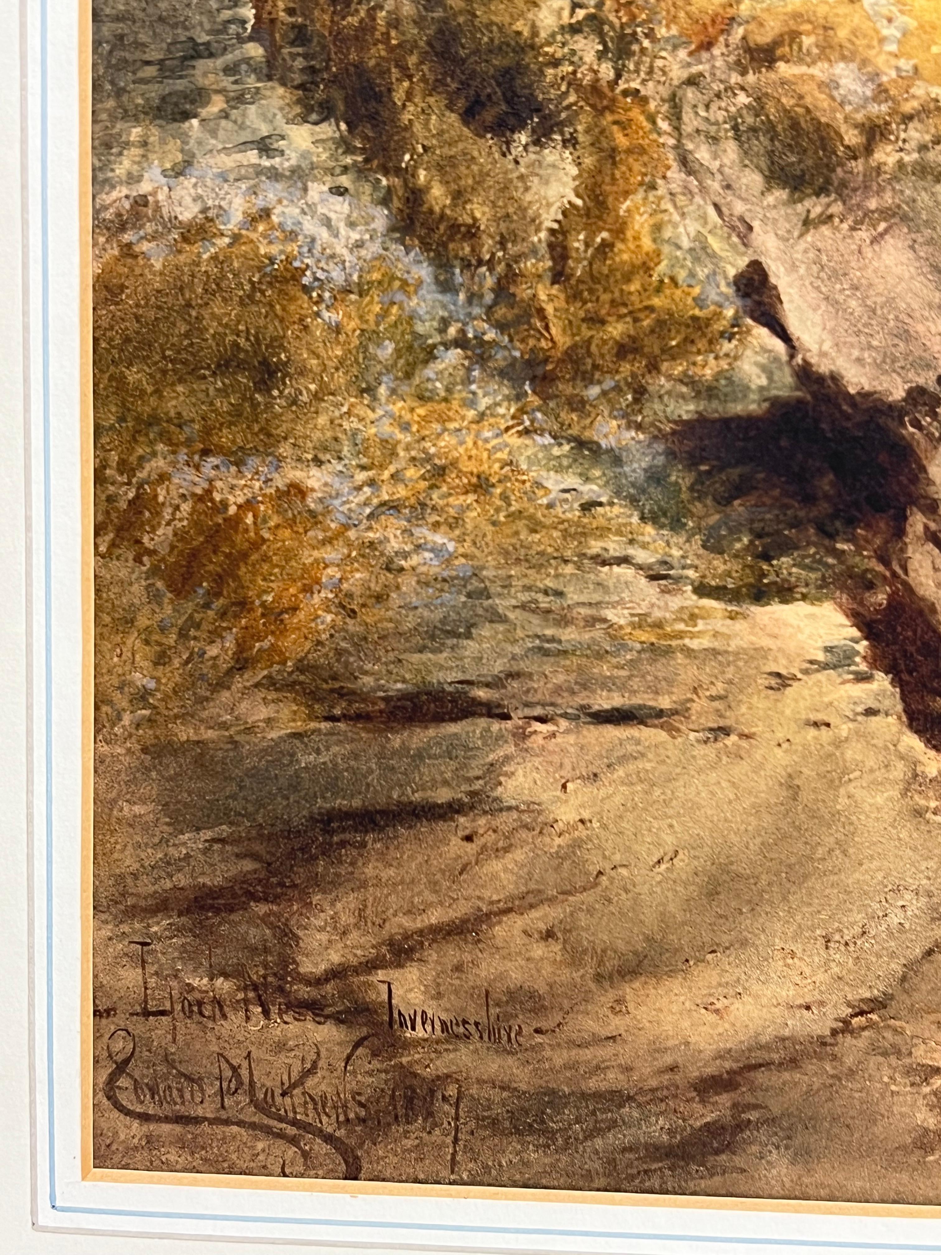 Huge 19th Century Scottish Watercolor Painting Loch Ness Scotland Highland View For Sale 6