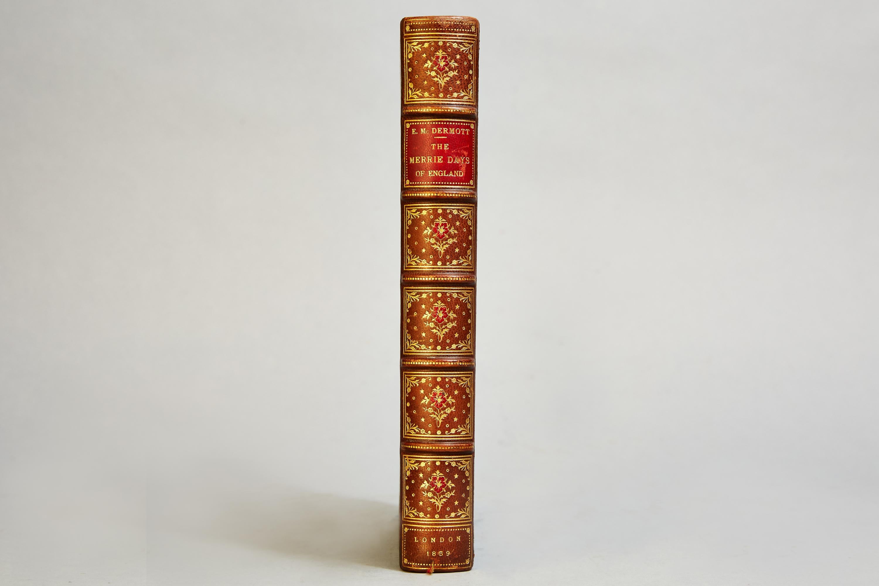 Sketches of the Olden. Illustrated with 20 Engravings from Drawings by Joseph Nash, George Thomas, Birket Foster, and Edward Corbould.

First Edition

One volume. Quarto. Bound in full green morocco leather by Ritter with top edges gilt, raised