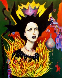 Una mujer inflamada, Pintura original