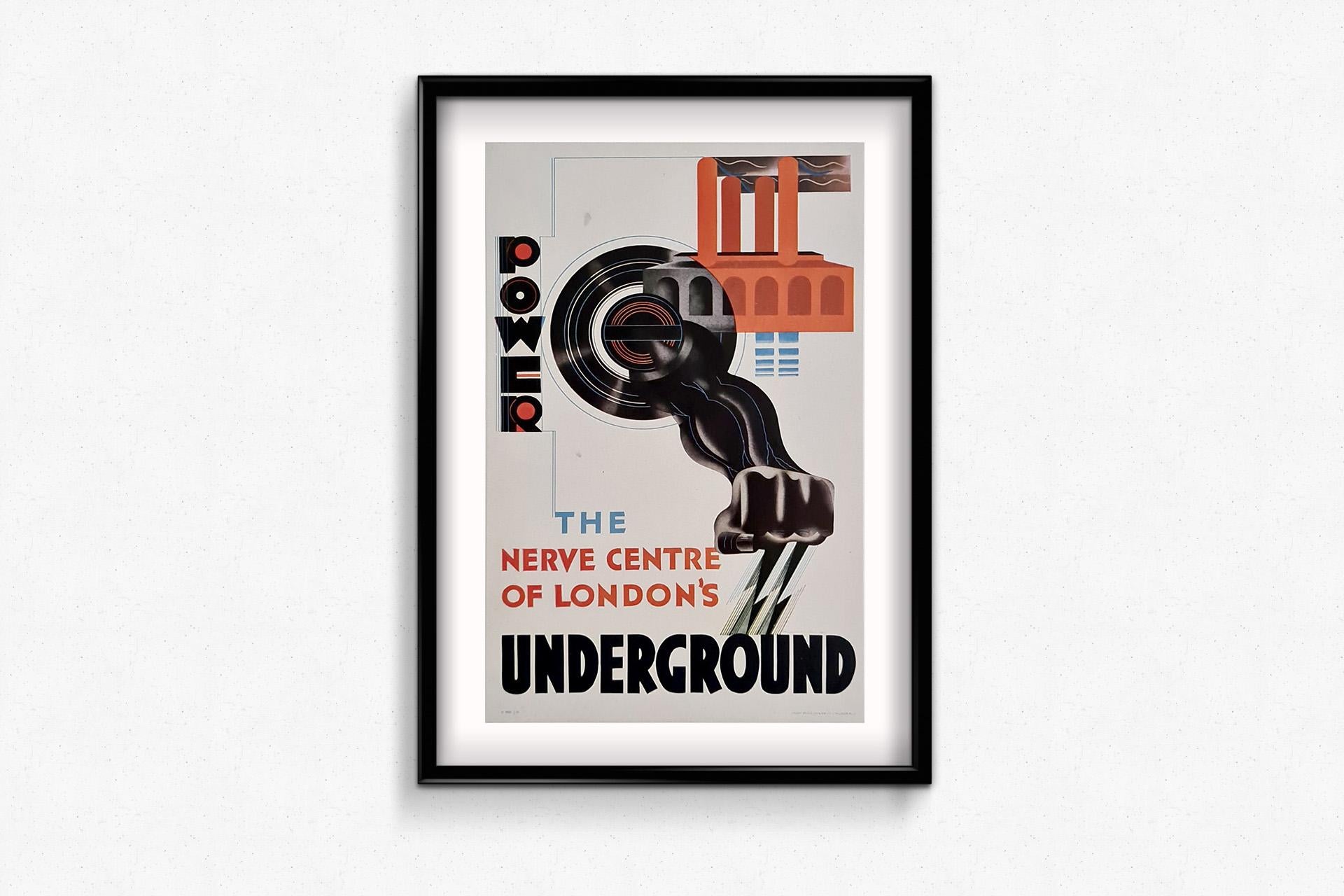Cartel original de 1930 de Edward McKnight Kauffer para el metro de Londres en venta 1