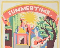 Londoner Underground Sommerzeit Original Vintage-Poster von Edward McKnight Kauffer