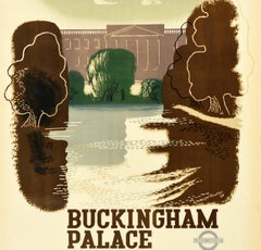 Original Vintage London Transport Poster Buckingham Palace London St James Park