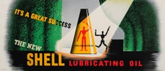 Original Vintage Poster New Shell Lubricating Oil Great Success Artist Mannequin