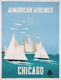 Original Vintage Travel Poster – American Airlines to Chicago