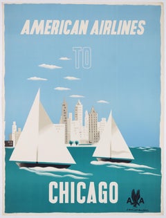 Original Vintage Travel Poster – American Airlines to Chicago