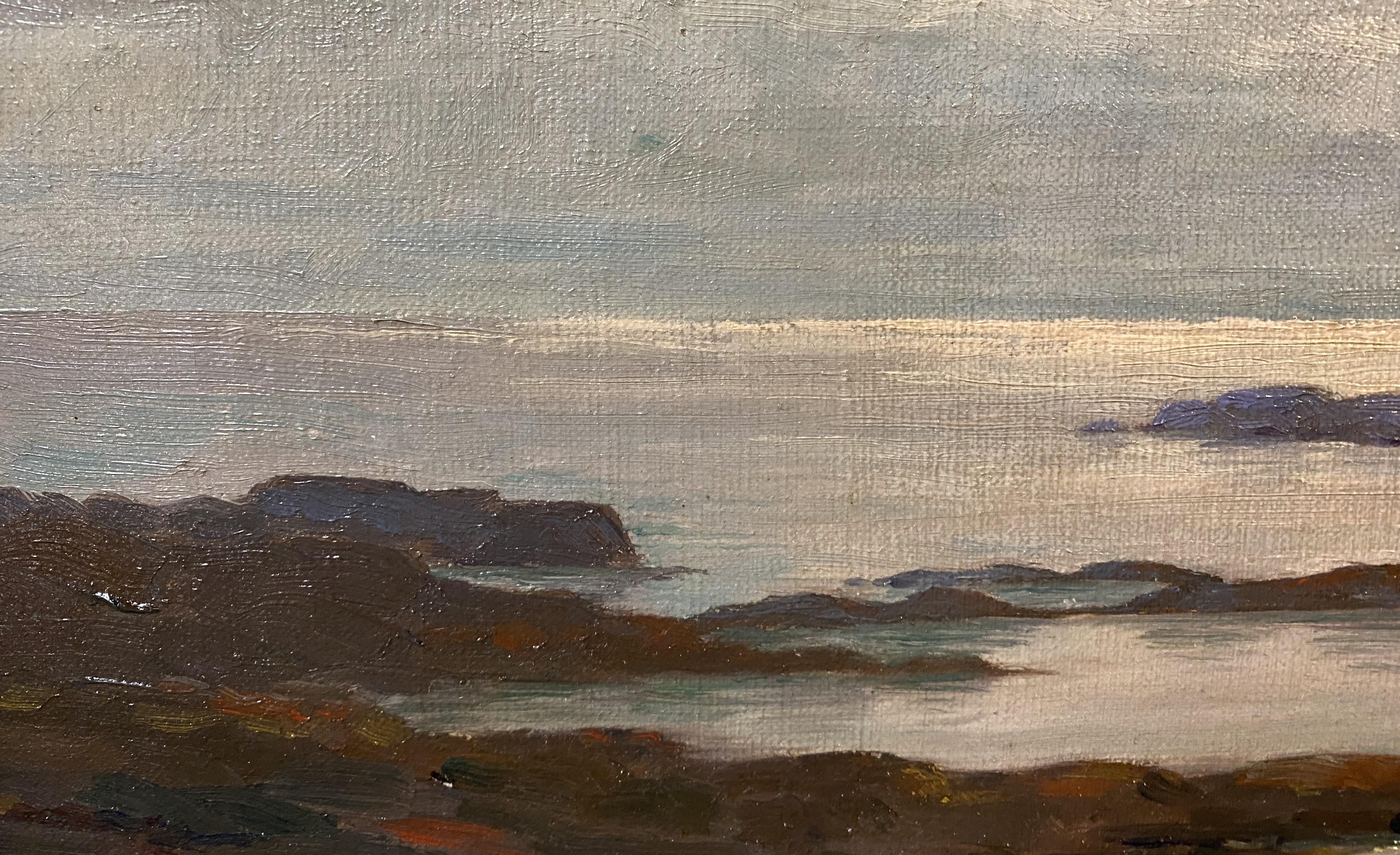 Cala Perkins en Ogunquit - Landscape Painting Marrón de Edward Meriam Stetson