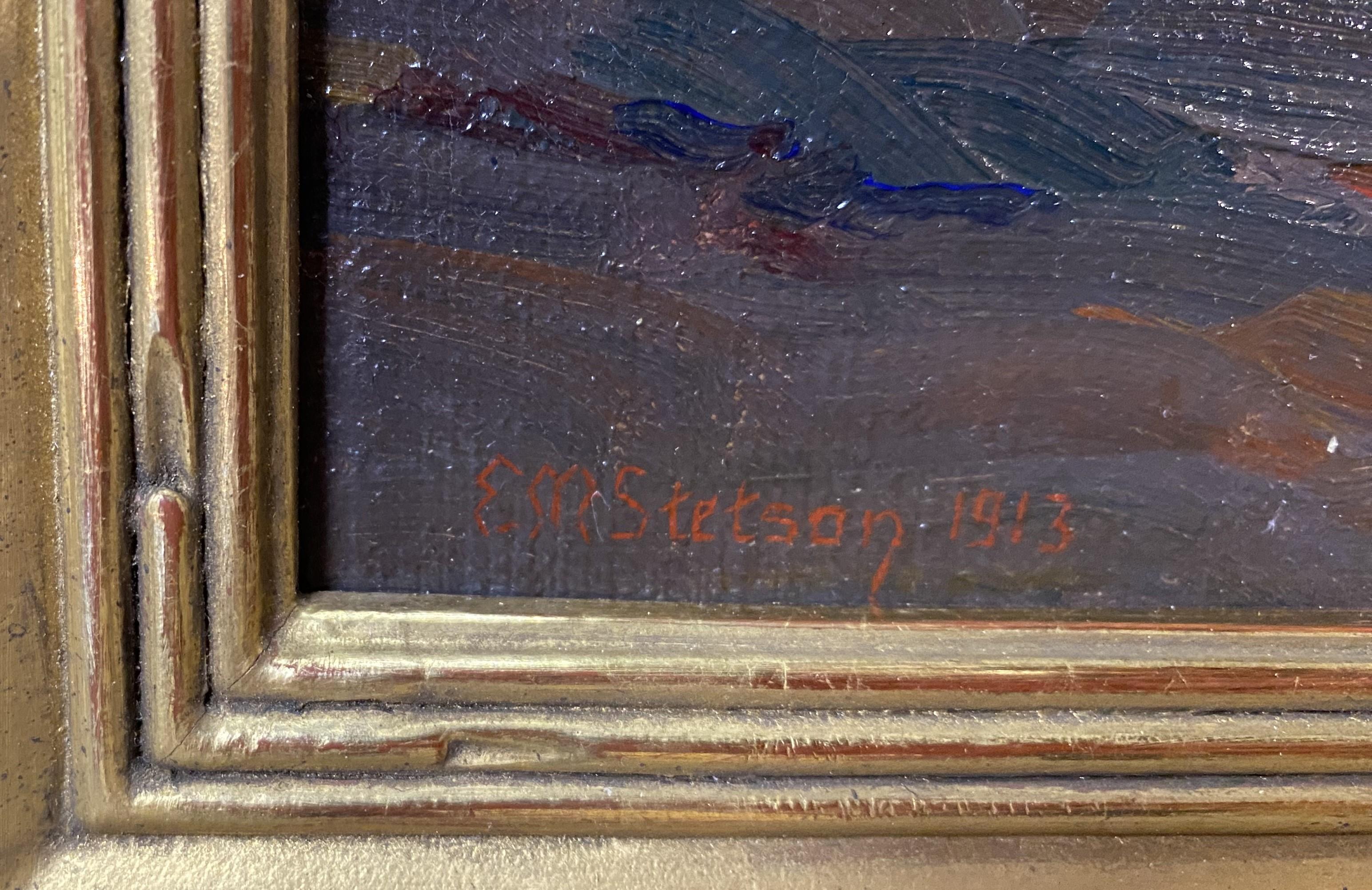 Un excelente paisaje costero de Maine del artista estadounidense Edward Meriam Stetson (1872-1953). Stetson nació en New Bedford, Massachusetts, se educó en la Universidad Friends y también asistió a la Universidad de Harvard. Nueva Bedford fue el