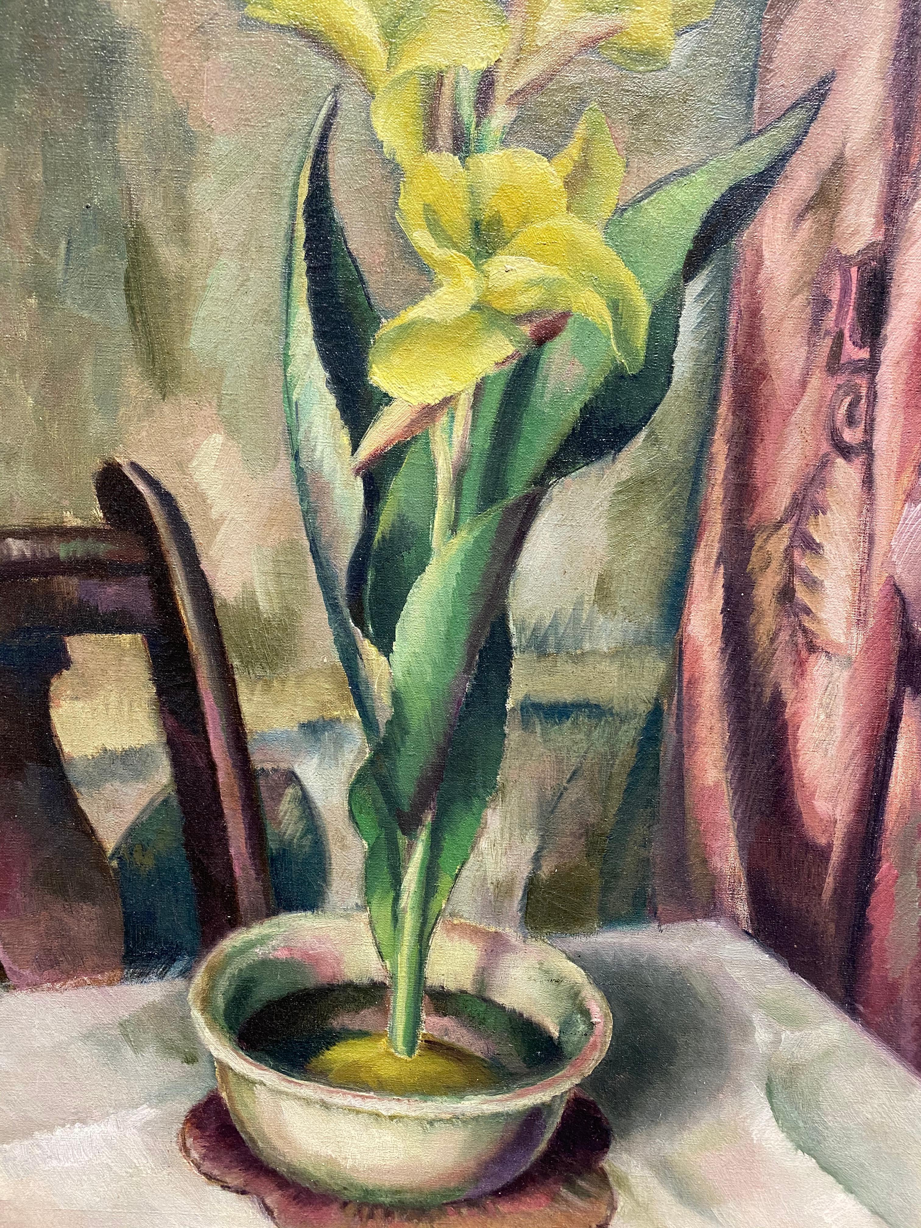 Yellow Canna Lillies, American Modernism, Still Life, c. 1922 - Painting by Edward Middleton Manigault
