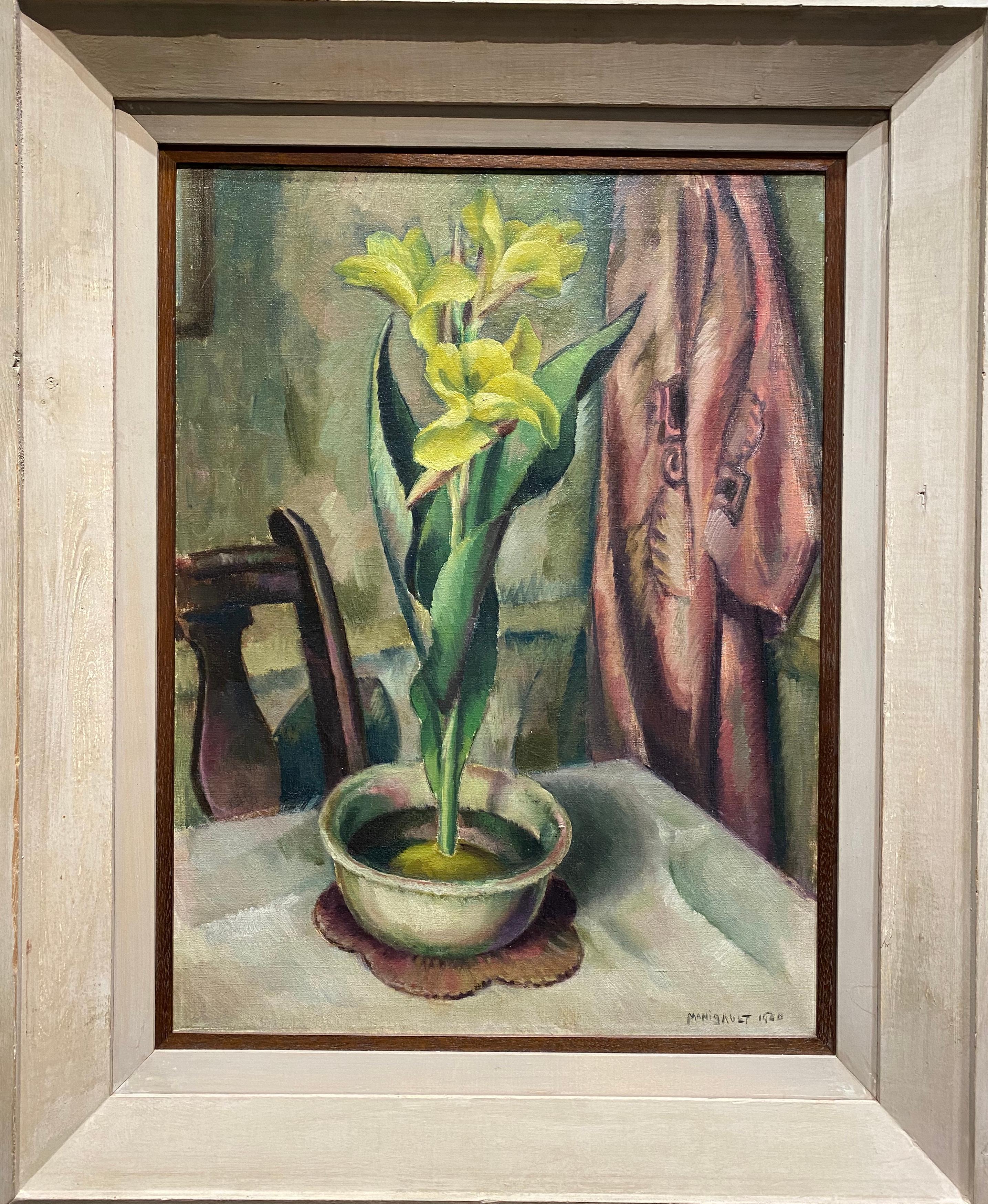 Edward Middleton Manigault Still-Life Painting - Yellow Canna Lillies, American Modernism, Still Life, c. 1922