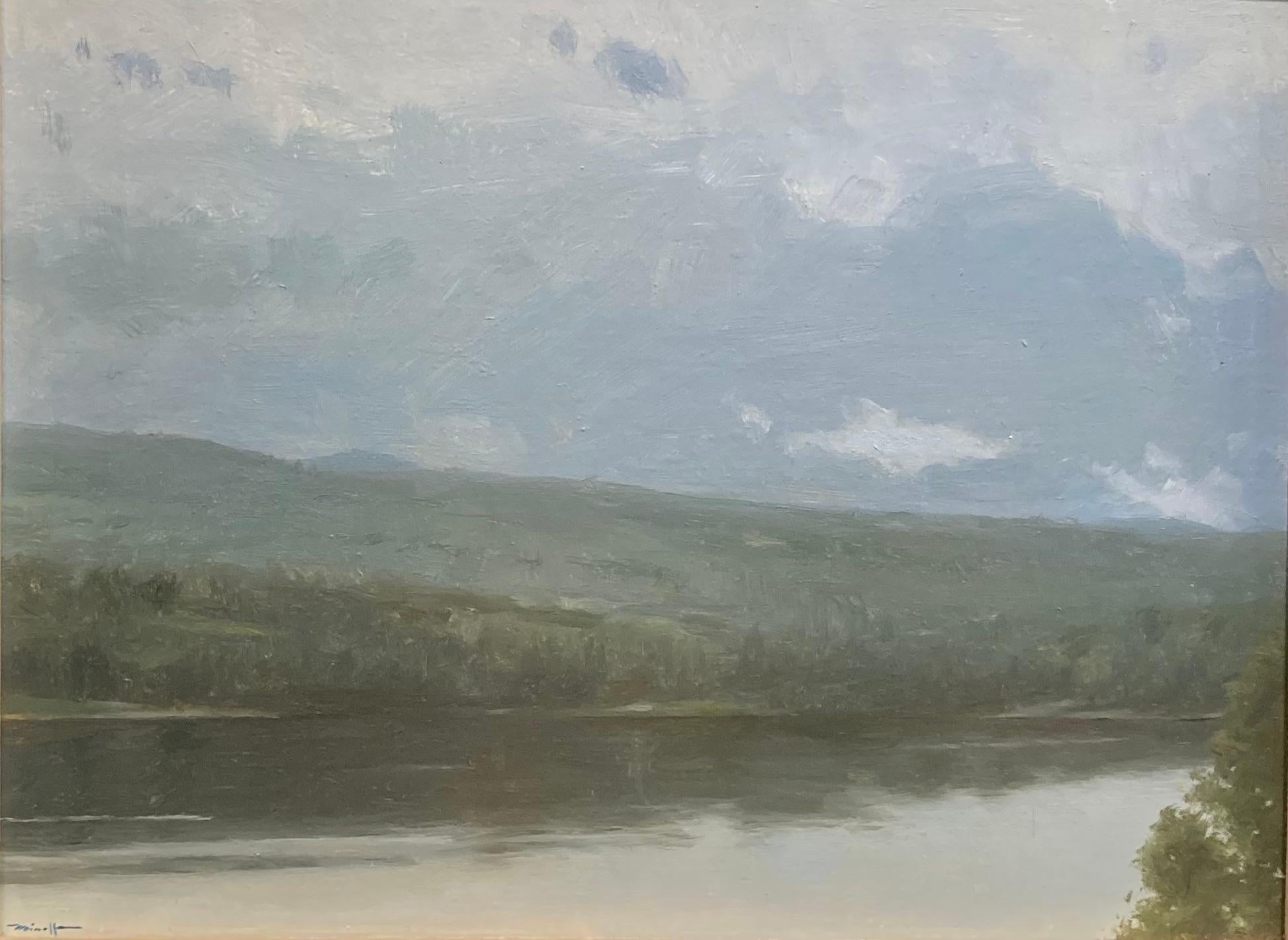 "Tormenta de Hotchkiss" realismo contemporáneo agua y paisaje del noreste de EE.UU.