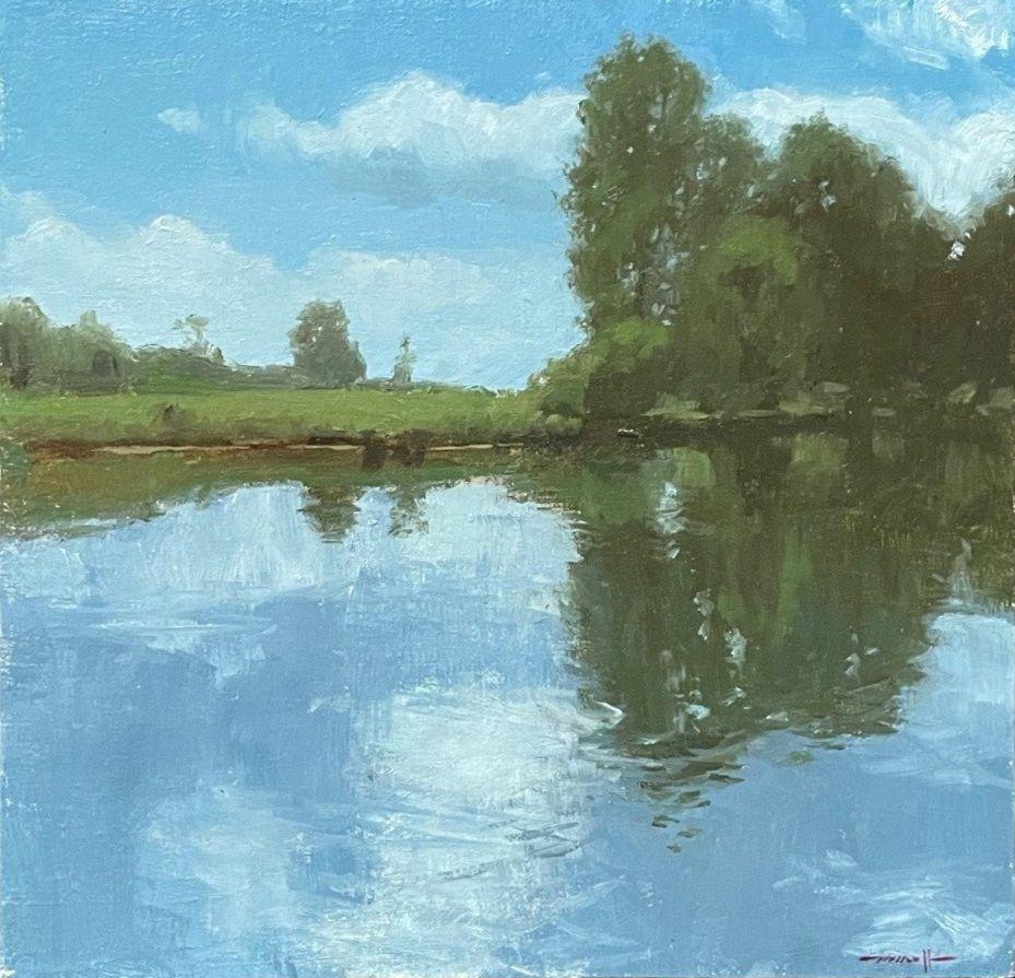 Wethers Field Pond - Painting by Edward Minoff