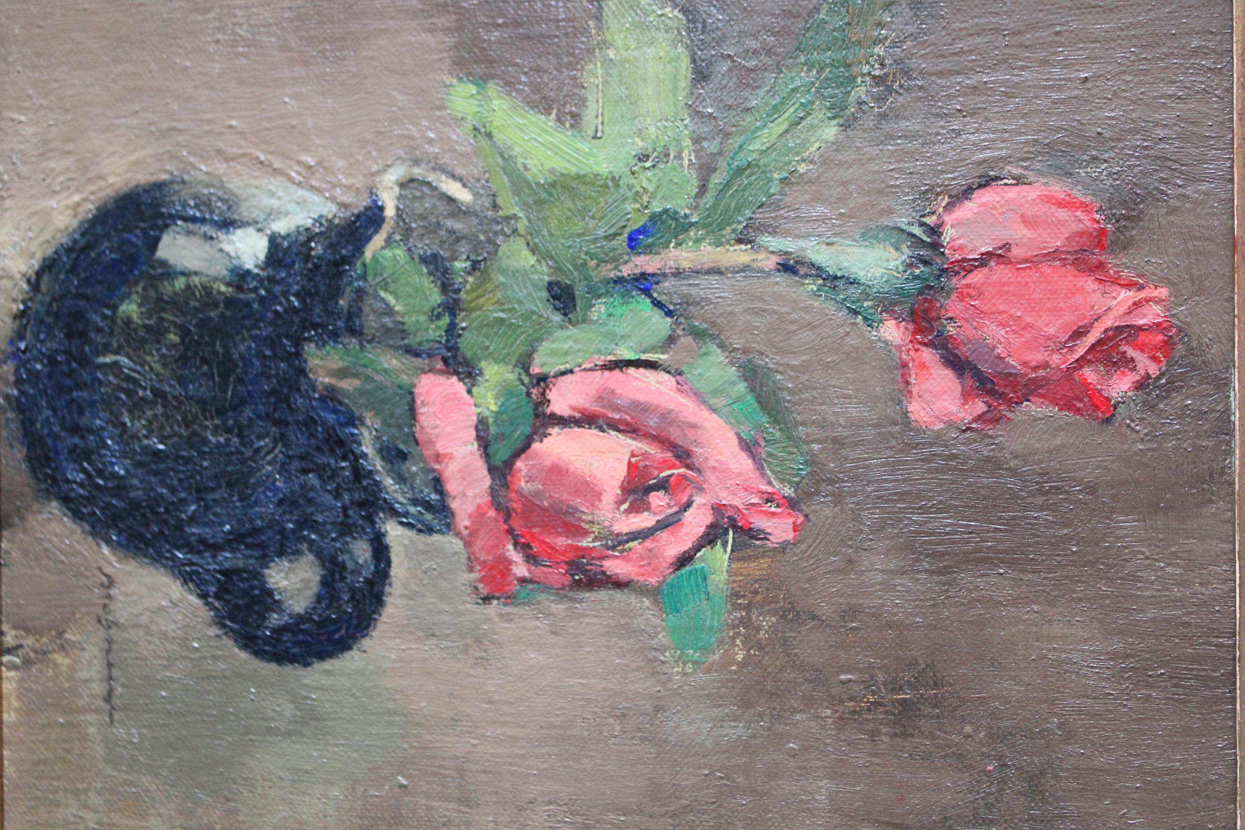 Still life oil painting, Roses Oil painting, Red roses oil painting - Modern Painting by Edward Molyneux