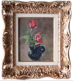Still life oil painting, Roses Oil painting, Red roses oil painting
