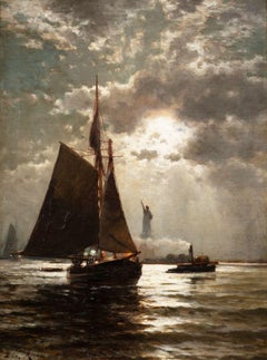 Tramonto sul porto di New York