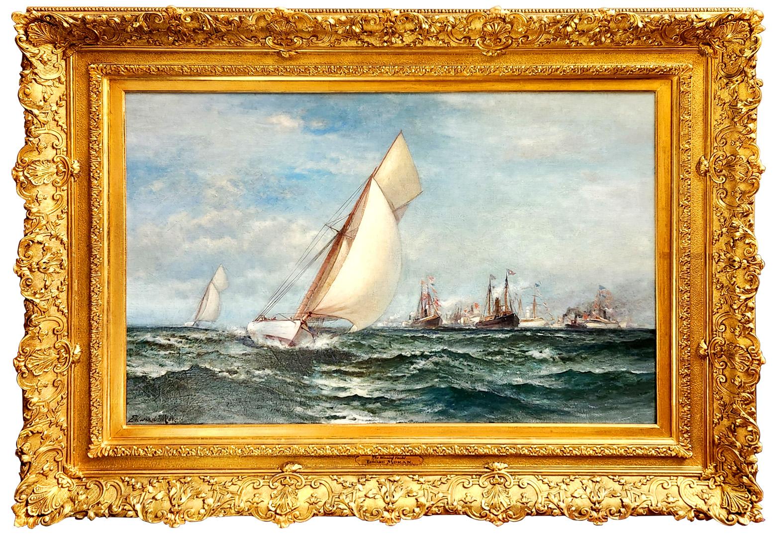 Edward Moran Landscape Painting - The Winning Yacht