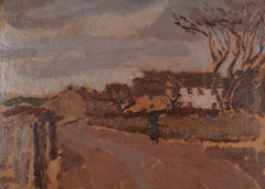 The Arch Road, Ferryside - 20th Century Rural Landscape Oil Painting with Houses