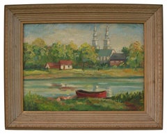 Edward Morton Campbell, Pintura de paisaje enmarcada, EE.UU., Finales del siglo XIX