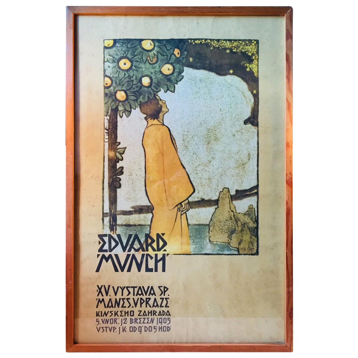 Edward Munch, Antique Exhibition Poster, Prague, 1905