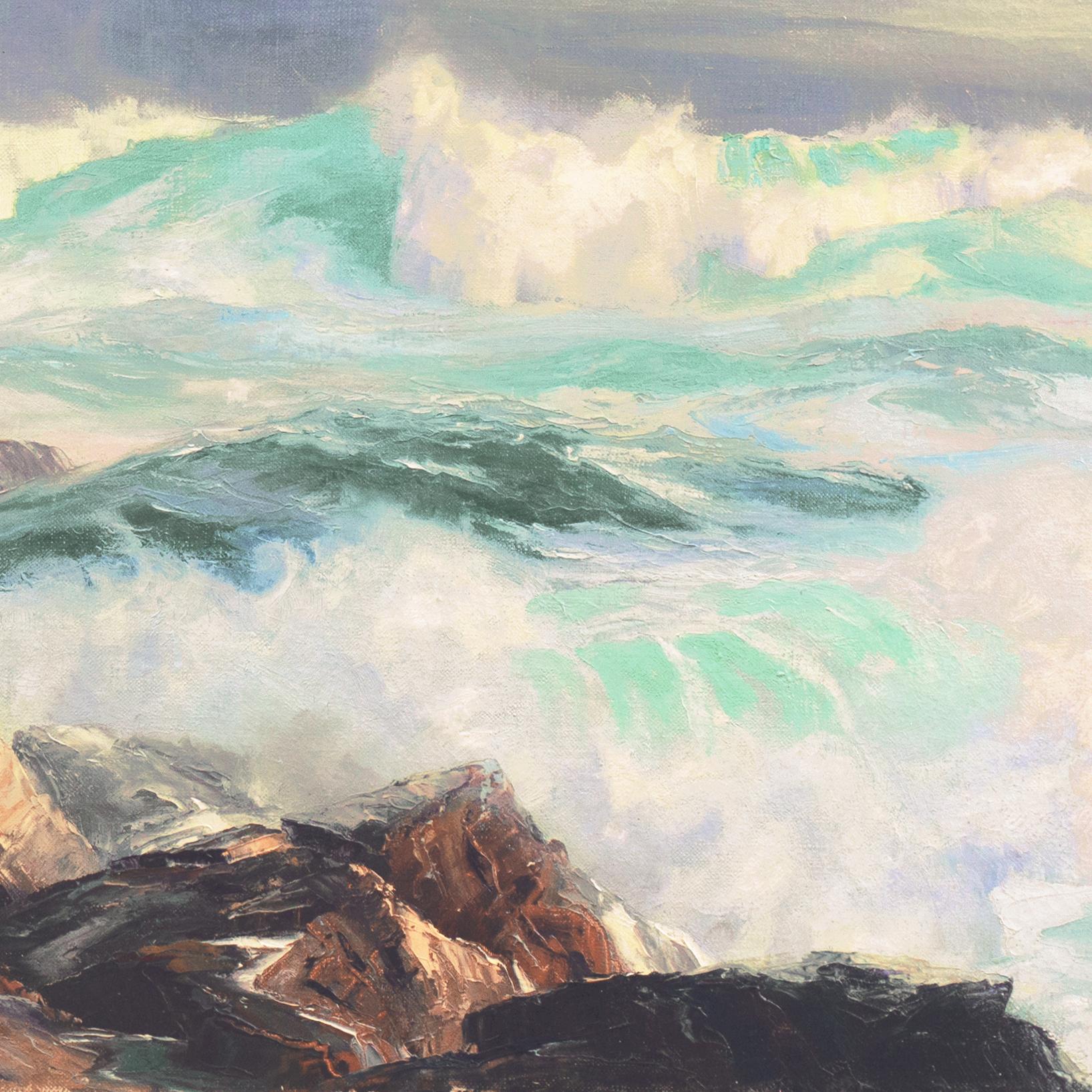'Big Surf, Point Lobos' California Impressionism, Carmel Art Association, Taos - American Impressionist Painting by Edward Norton Ward