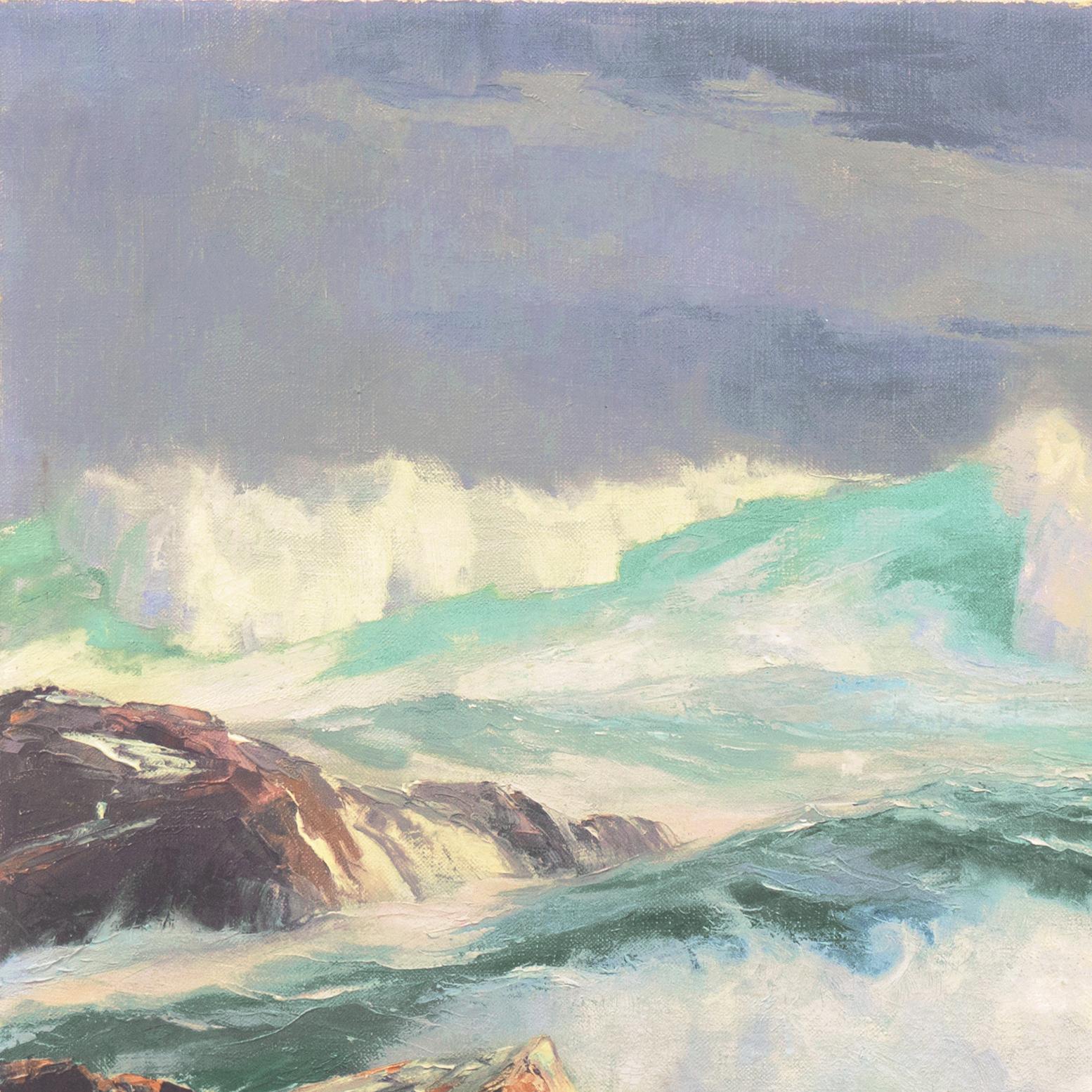 'Big Surf, Point Lobos' California Impressionism, Carmel Art Association, Taos For Sale 1