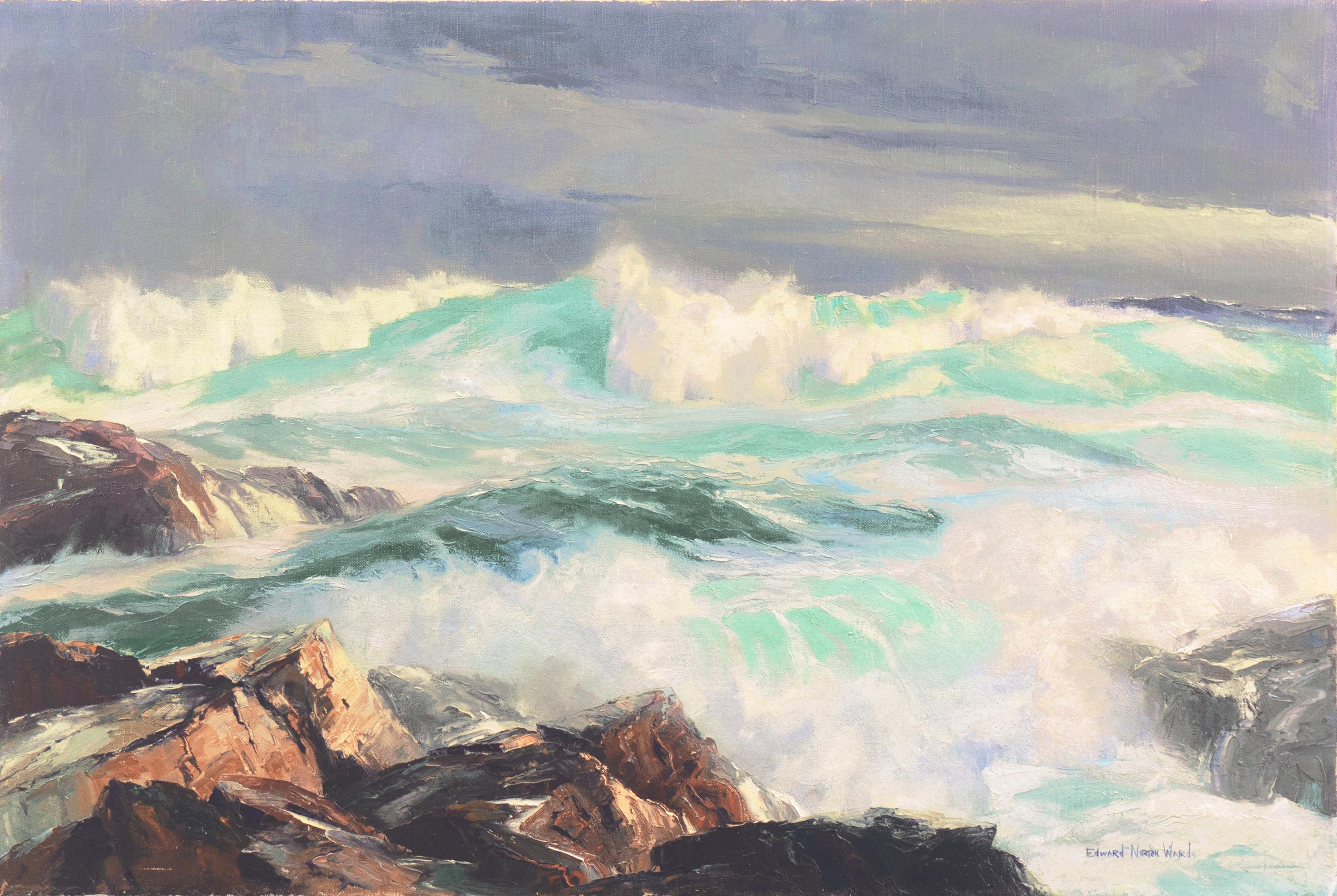 Edward Norton Ward Landscape Painting - 'Big Surf, Point Lobos' California Impressionism, Carmel Art Association, Taos