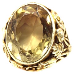 Edward Oakes Arts & Crafts Bague en or et citrine