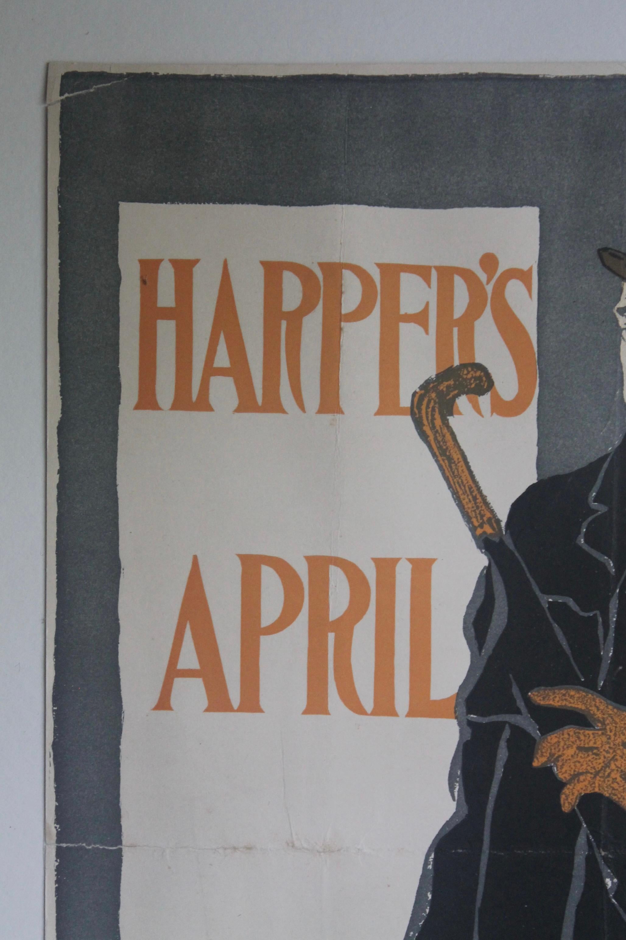 Hand-Crafted Edward Penfield Harper's April 1896 Stone Lithograph Poster  For Sale